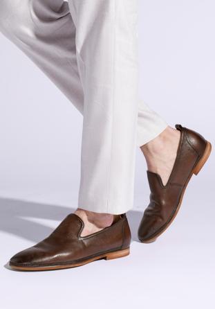 Pantofi din piele pentru bărbați, maro închis, 94-M-517-4-45, Fotografie 1