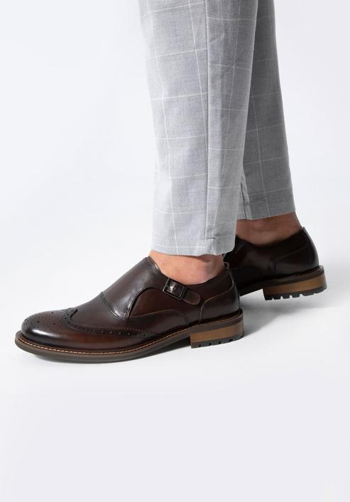 Pantofi din piele pentru bărbați, maro închis, 98-M-714-1-42, Fotografie 15
