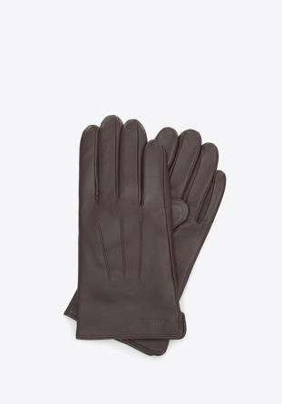 Mănuși de piele pentru bărbați cu cusături, maro, 44-6A-001-4-L, Fotografie 1