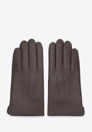 Mănuși de piele pentru bărbați cu cusături, maro, 44-6A-001-4-S, Fotografie 1