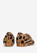 Mocasini de damă din piele de căprioară cu imprimeu leopard și detaliu cu cataramă, maro, 96-D-108-5-38, Fotografie 4