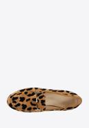 Mocasini de damă din piele de căprioară cu imprimeu leopard și detaliu cu cataramă, maro, 96-D-108-5-38, Fotografie 5