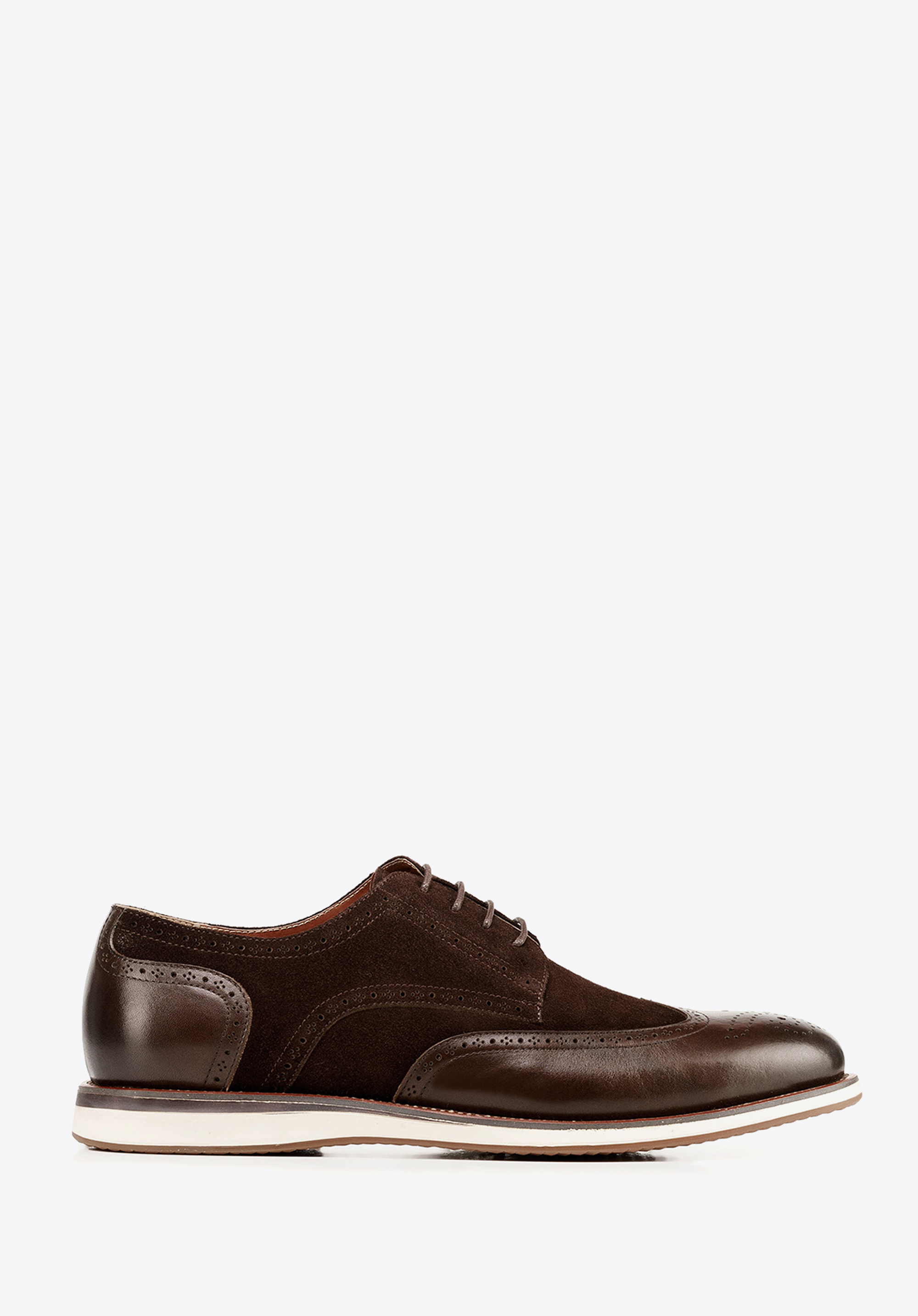 Brogues de piele întoarsă pentru bărbați cu talpa contrastanta