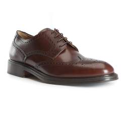 Brogues din piele pentru bărbați, maro închis, BM-B-501-4-45, Fotografie 1