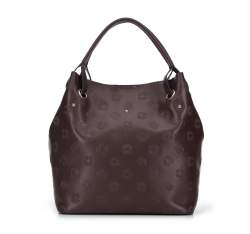Geantă din piele monogram, tip sac, maro închis, 95-4E-615-4, Fotografie 1