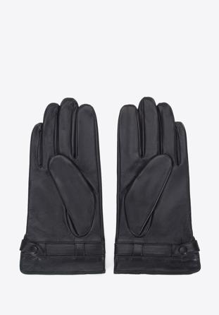 Mănuși de piele pentru bărbați cu închidere cu capse, maro închis, 45-6A-016-5-XL, Fotografie 1