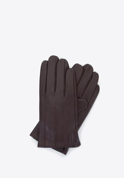 Mănuși pentru bărbați din piele netedă, maro închis, 45-6-457-B-S, Fotografie 1