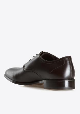 Pantofi Derby din piele pentru bărbați, maro închis, BM-B-574-4-45, Fotografie 1
