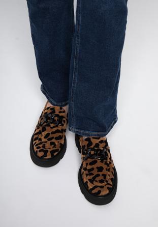 Mocasini de damă din piele de căprioară cu model animal print  | WITTCHEN, maro - negru, 97-D-103-4-39, Fotografie 1