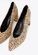 Pantofi damă din piele întoarsă cu imprimeu animal, maro - negru, 96-D-500-5-40, Fotografie 9