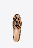 Pantofi de damă din piele de căprioară cu curea decorativă., maro - negru, 98-D-101-1-38, Fotografie 5