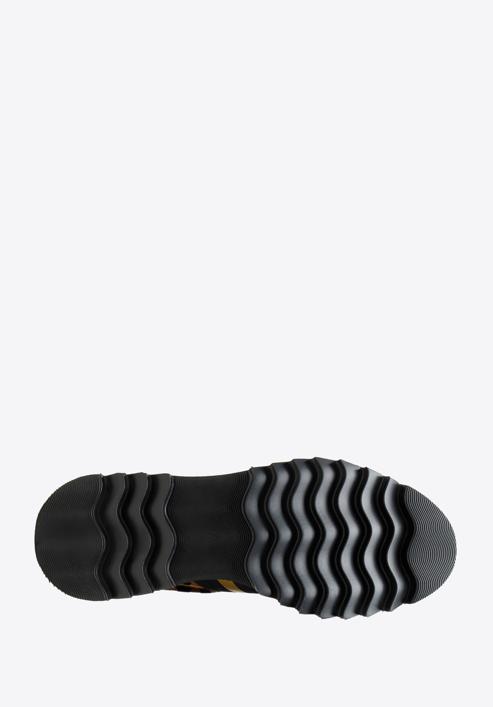 Pantofi de sport cu  platformă din piele intoarsa, maro - negru, 97-D-101-4-39, Fotografie 6