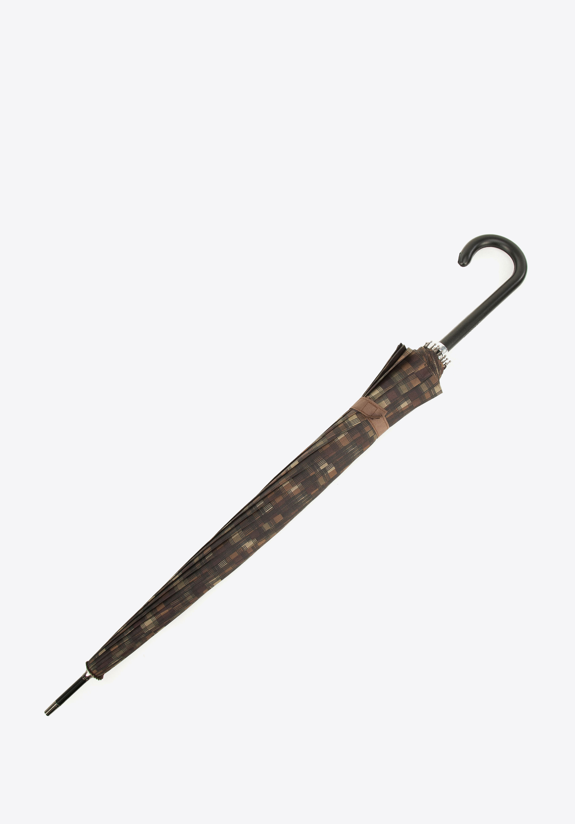 Umbrelă lată semi-automată, maro - negru, PA-7-151-X4, Fotografie 1