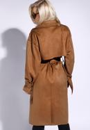Palton de damă cu pieptar dublu cu cusături, maro, 96-9P-107-5-XL, Fotografie 5