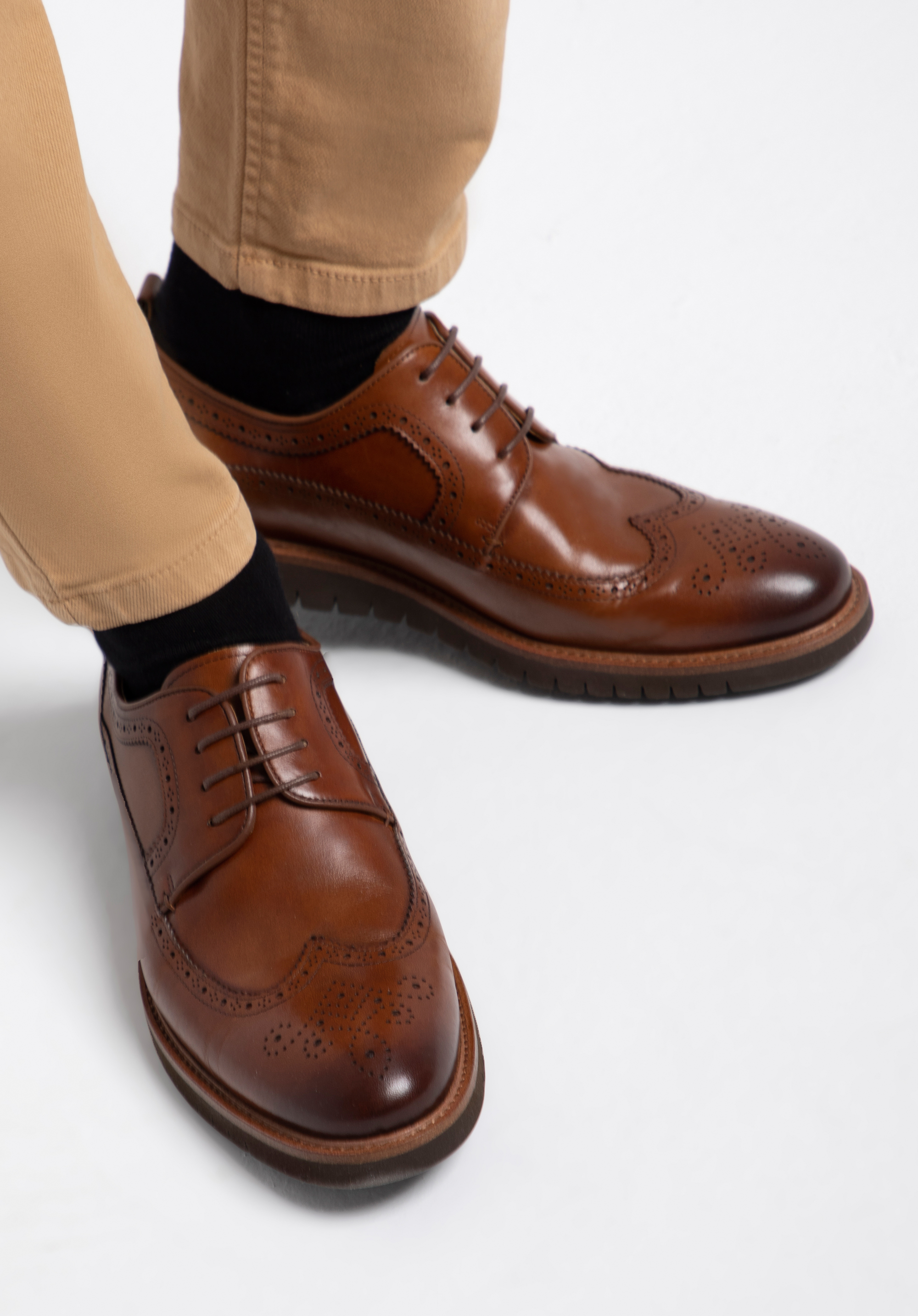 Pantofi barbați Brogue din piele cu talpă ușoară
