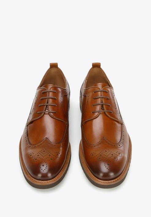 Pantofi barbați Brogue din piele cu talpă ușoară, maro, 96-M-501-5-44, Fotografie 2