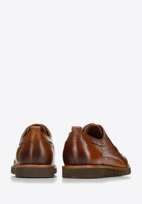 Pantofi barbați Brogue din piele cu talpă ușoară, maro, 96-M-501-5-44, Fotografie 4