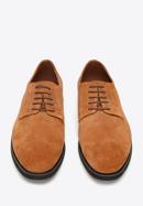 Pantofi bărbătești derby din piele întoarsă ștanțată, maro, 94-M-905-N-41, Fotografie 3