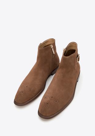 Pantofi bărbătești din piele de căprioară, maro, 98-M-703-4-41, Fotografie 1