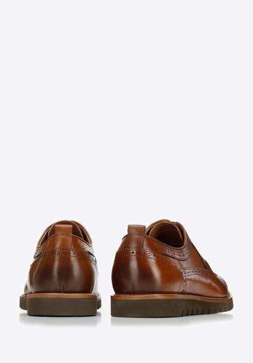 Pantofi barbați Brogue din piele cu talpă ușoară, maro, 96-M-501-1-42, Fotografie 4