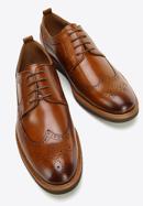Pantofi barbați Brogue din piele cu talpă ușoară, maro, 96-M-501-1-44, Fotografie 8