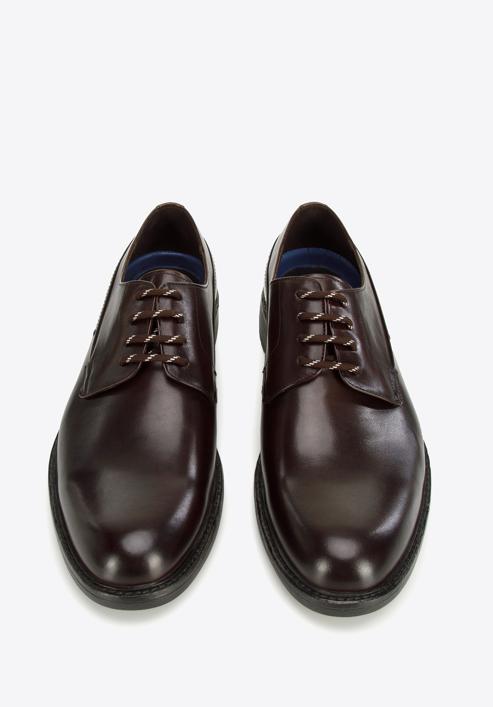 Pantofi barbați Derby din piele cu talpă groasă, maro, 96-M-500-4-43, Fotografie 2