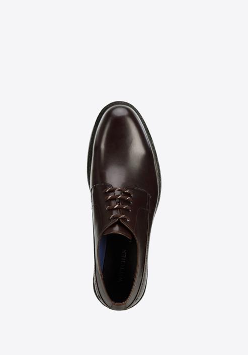 Pantofi barbați Derby din piele cu talpă groasă, maro, 96-M-500-1-44, Fotografie 4