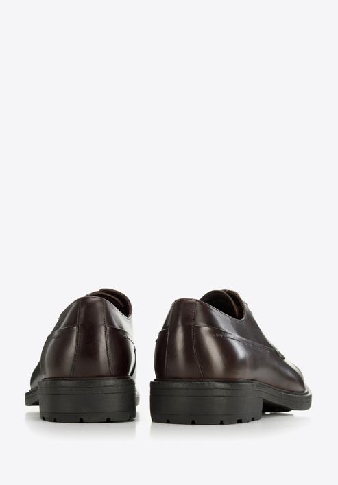 Pantofi barbați Derby din piele cu talpă groasă, maro, 96-M-500-1-44, Fotografie 5