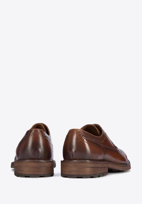 Pantofi bărbați din piele cu talpă groasă, maro, 95-M-702-4-39, Fotografie 4