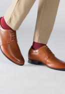 Pantofi bărbătești Derby din piele cu perforații fine, maro, 90-M-602-5-40, Fotografie 3