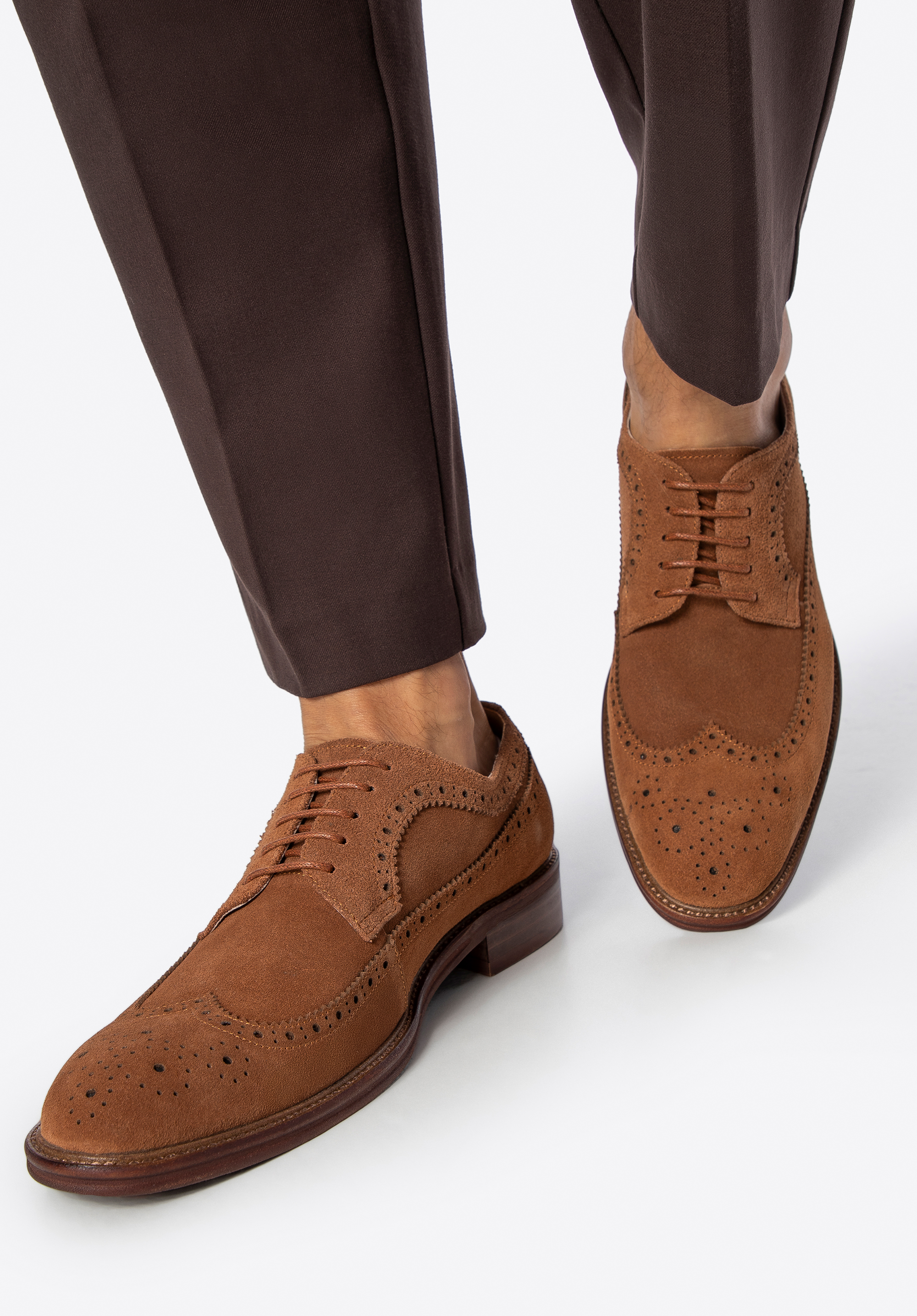 Pantofi bărbătești din piele întoarsă, maro, 100-M-703-4-41, Fotografie 1