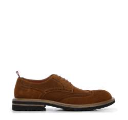 Brogues piele de căprioară pentru bărbați cu fir contrastant, maro, 96-M-703-5-43, Fotografie 1