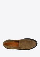 Pantofi cu platformă din piele de căprioară pentru femei, maro, 97-D-303-4-37, Fotografie 5