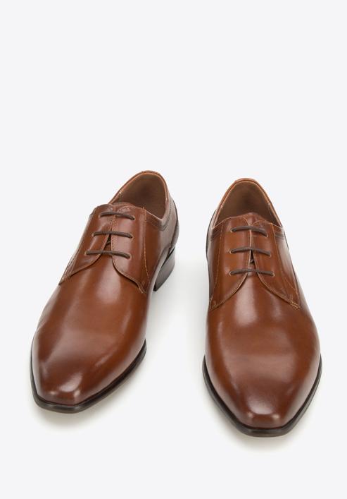 Pantofi derby clasici din piele pentru bărbați, maro, 94-M-518-5-44, Fotografie 2
