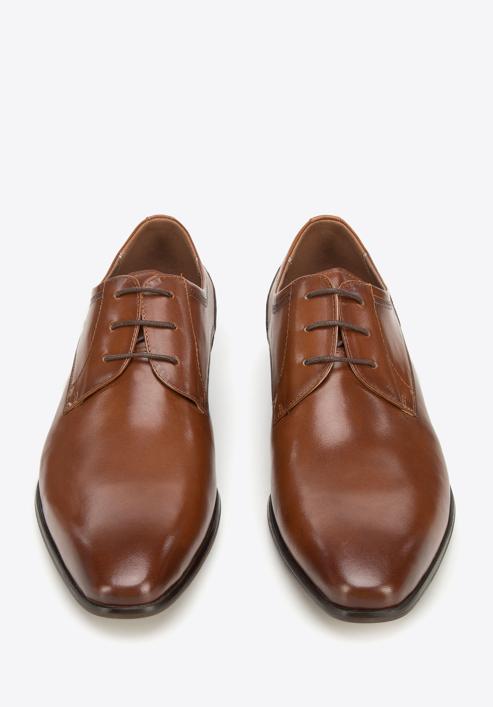 Pantofi derby clasici din piele pentru bărbați, maro, 94-M-518-5-44, Fotografie 3