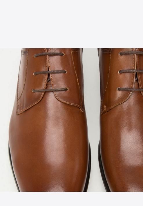 Pantofi derby clasici din piele pentru bărbați, maro, 94-M-518-1-45, Fotografie 8