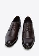 Pantofi derby de bărbați din piele cu elastice cusute, maro, 96-M-507-1-44, Fotografie 3