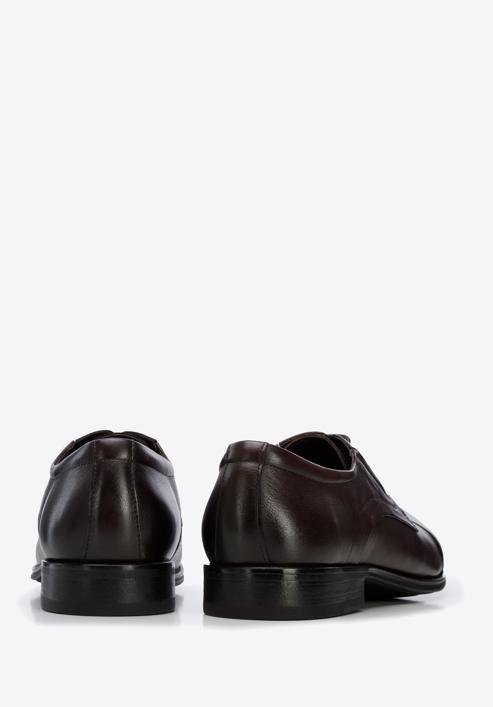Pantofi derby de bărbați din piele cu elastice cusute, maro, 96-M-507-4-44, Fotografie 4