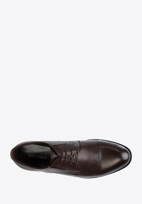 Pantofi derby de bărbați din piele cu elastice cusute, maro, 96-M-507-N-39, Fotografie 5
