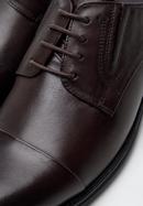 Pantofi derby de bărbați din piele cu elastice cusute, maro, 96-M-507-4-42, Fotografie 7