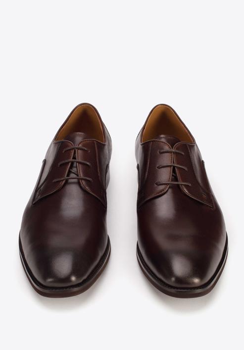 Pantofi din piele tip derby pentru costum, maro, 93-M-525-4-40, Fotografie 3