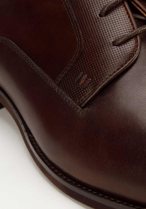 Pantofi din piele tip derby pentru costum, maro, 93-M-525-4-40, Fotografie 7