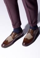 Pantofi pentru bărbați Brogue din piele cu motiv în formă crenguță de brad, maro, 95-M-501-4-45, Fotografie 15