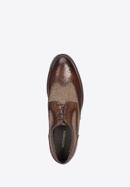 Pantofi pentru bărbați Brogue din piele cu motiv în formă crenguță de brad, maro, 95-M-501-4-45, Fotografie 5