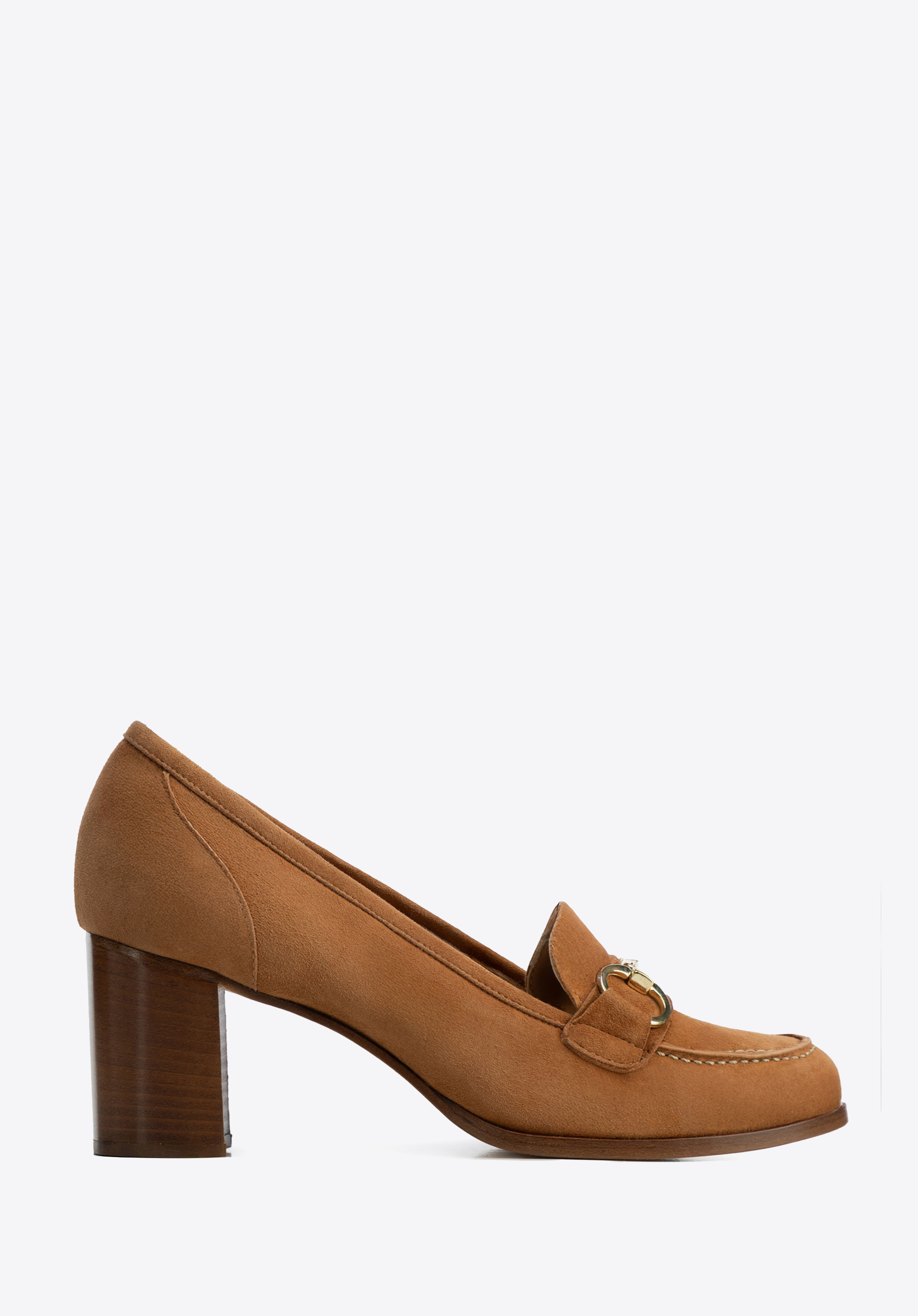 Pantofi sport damă din piele întoarsă cu toc bloc, maro, 102-D-102-5-39_5, Fotografie 1