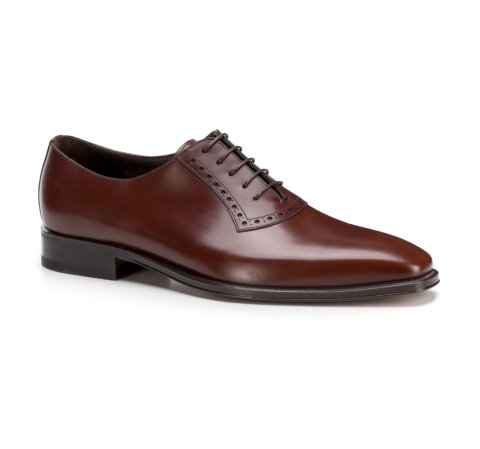 Papuci de tip Oxford din piele pentru bărbați cu vârful pătrat, maro, BM-B-587-5-45, Fotografie 1