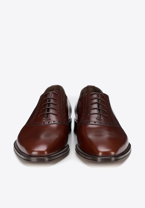 Papuci de tip Oxford din piele pentru bărbați cu vârful pătrat, maro, BM-B-587-5-44_5, Fotografie 4