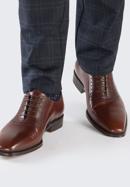 Papuci de tip Oxford din piele pentru bărbați cu vârful pătrat, maro, BM-B-587-5-44_5, Fotografie 7
