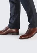 Papuci de tip Oxford din piele pentru bărbați cu vârful pătrat, maro, BM-B-587-5-44_5, Fotografie 8