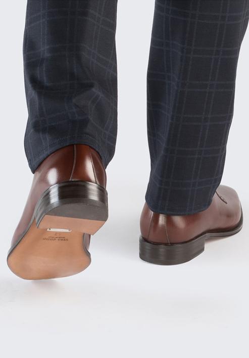 Papuci de tip Oxford din piele pentru bărbați cu vârful pătrat, maro, BM-B-587-5-44_5, Fotografie 9